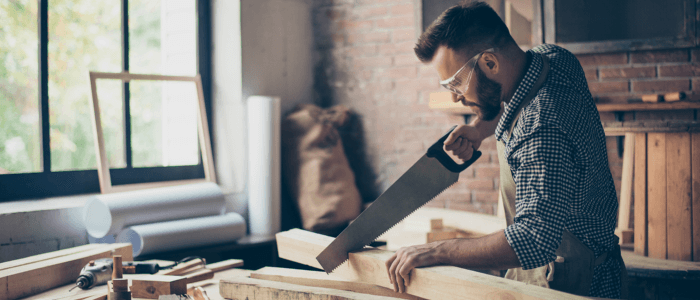 A carpenter with tennis elbow. Carpentry is one of the lesser known causes of tennis elbow.